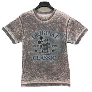 Mickey Mouse Original Classic T-Shirt Medium Grey Burnout Acid Wash Disney World